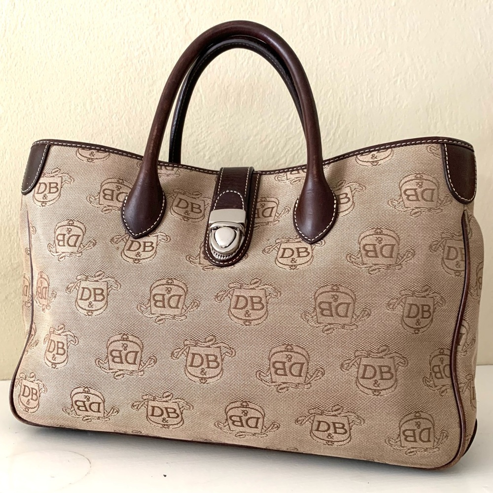 Dooney & Bourke vintage, tote, handbag, leather trim